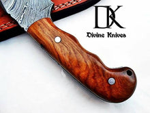 Load image into Gallery viewer, Hand-Forged Damascus Steel Hunting knife /Skinner Knife With Amazing Leather Sheath DK-0110