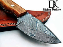 Load image into Gallery viewer, Hand-Forged Damascus Steel Hunting knife /Skinner Knife With Amazing Leather Sheath DK-0110