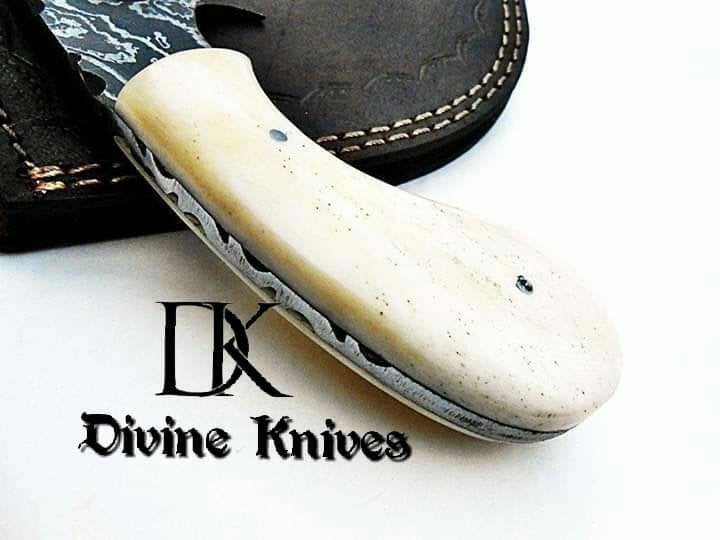 Custom Made Damascus Steel Hunting Knife / Skinning Knife Gut Hook DK-0101