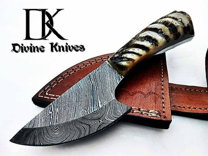 Custom Hand Made Damascus Steel Hunting Knife / Skinning Knife DK-0116