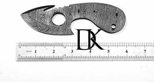 Custom Twist Damascus Steel Drop Point Small Blank Blade for Skinner/ Hunting knife making Blank Blade DK-0060
