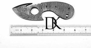 Custom Twist Damascus Steel Drop Point Small Blank Blade  for Skinner/ Hunting knife making Blank Blade DK-0060