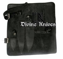 Load image into Gallery viewer, Custom Made Damascus Kitchen Knives 5pcs Set  with 5Pocket Case Roll Bag DK-0013