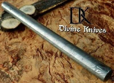 Damascus Steel Round Billet Rod For Guard , Rings And Jewelery Making/ Raw Materials for Jewelery DK-0126