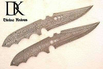 Handmade Damascus Steel Hunting Knives Fixed Blank Blades / Knife Making Material DK-0120