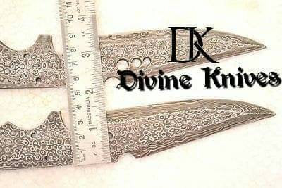 Handmade Damascus Steel Hunting Knives Fixed Blank Blades / Knife Making Material DK-0120