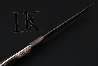 Custom Handmade Damascus Steel Boning Knife With Colour Bone Handle with Leather Sheath DK-0045