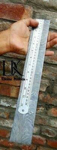 Custom Handmade Damascus Steel Billet/Bar" 16 Inches Beautiful Feather Pattern DK-0053