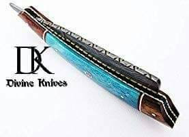 Custom Made Damascus Steel Straight Razor Knife / Shaving Razor DK-0059.