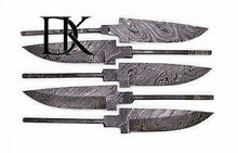 Load image into Gallery viewer, 5 Pieces Custom Handmade Damascus Steel Blank Blades / Knife Making Unready Blades /Hunting Knives DK-0146