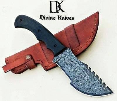 Handmade Damascus Steel Tracker Knife 11.75 inches Micarta Handle / Survival Knife / Hunting Knife DK-0162