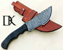 Load image into Gallery viewer, Handmade Damascus Steel Tracker Knife 11.75 inches Micarta Handle / Survival Knife / Hunting Knife DK-0162