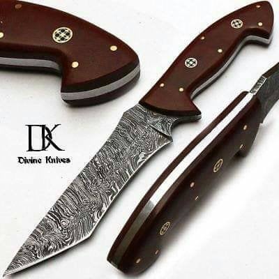 Handmade Damascus Steel Hunting Skinner Knife - 10.00 Inches/  Fixed Blade Knife DK-0163