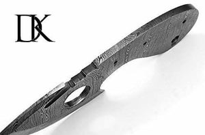 Custom Twist Damascus Steel Drop Point Small Blank Blade  for Skinner/ Hunting knife making Blank Blade DK-0060