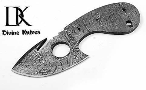 Custom Twist Damascus Steel Drop Point Small Blank Blade  for Skinner/ Hunting knife making Blank Blade DK-0060