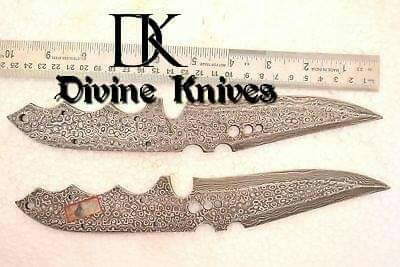 Handmade Damascus Steel Hunting Knives Fixed Blank Blades / Knife Making Material DK-0120