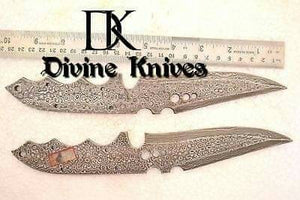 Handmade Damascus Steel Hunting Knives Fixed Blank Blades / Knife Making Material DK-0120