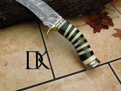Green Viper Damascus Steel Hunting Bowie Knife 15"Long 10'' Blade / Fighting Knife /Practical Knife DK-0124