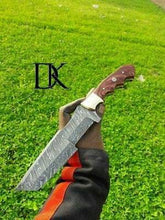Load image into Gallery viewer, Custom Handmade Damascus Steel Tracker Knife / Hunting Knife DK-0129