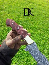 Load image into Gallery viewer, Custom Handmade Damascus Steel Tracker Knife / Hunting Knife DK-0129