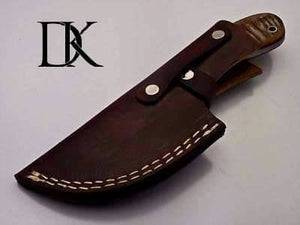 Custom Handmade Damascus Steel Gut Hook Skinner Knife With Leather Sheath/Fixed Blade/ Hunting Knife DK-0157