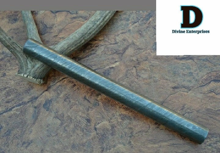 Twisted damascus steel, round billet bar for guard and ring a DE-0016