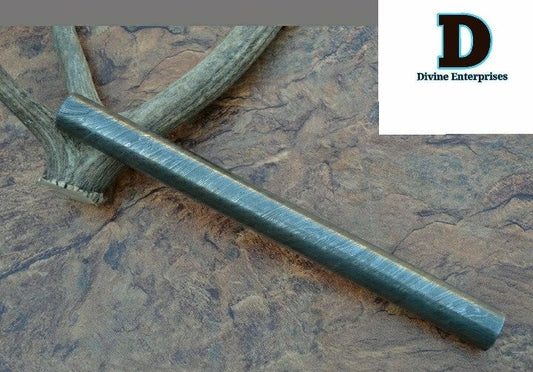 Twisted damascus steel, round billet bar for guard and ring a DE-0016