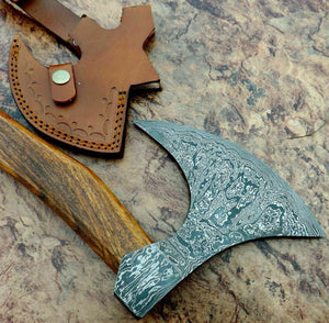 18"Inches Damascus Steel Axe Viking Axe Hatchet Axe Bearded Axe Tomahawk