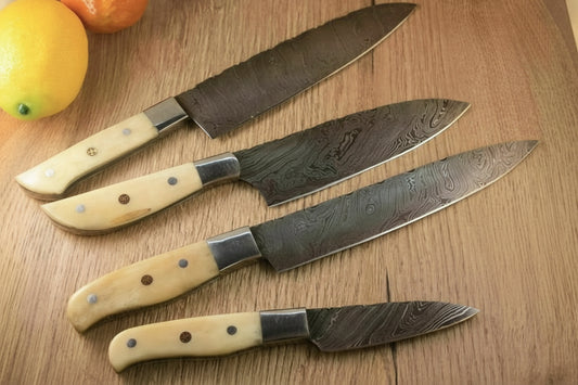 custom handmade Damascus kitchen knives set/Perfect Gift DK-0369