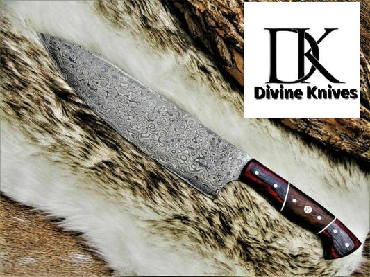 Custom Damascus steel Blade kitchen knife DK-0341