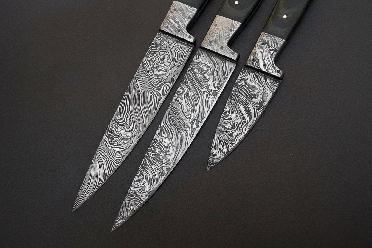 Beautiful Custom Made Forged Damascus Steel Chef knifes DK-0332