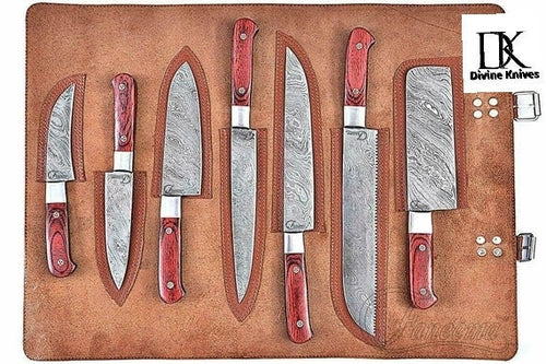 Handmade Damascus Knives Kitchen Set, With Sharp Edge DK-0258