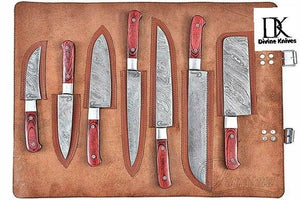 Handmade Damascus Knives Kitchen Set, With Sharp Edge DK-0258