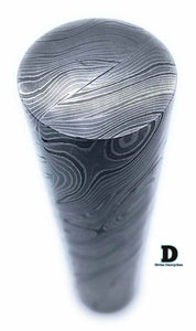 5.5" long custom handmade Damascus Steel round bar rod with 32mm thickne DE-0057
