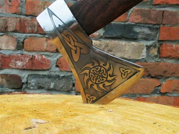 Handmade Smoking Axe Damascus Steel DK_0425