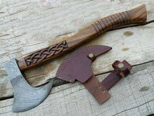 Load image into Gallery viewer, Handmade Damascus Steel Tomahawk Axe DK-0427