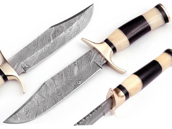 Custom Handmade Bowie Knife Damascus Steel | Hunting Knives DK-0438