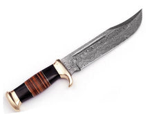 Load image into Gallery viewer, Custom Handmade Bowie Knife Damascus Steel | Hunting Knives DK-043