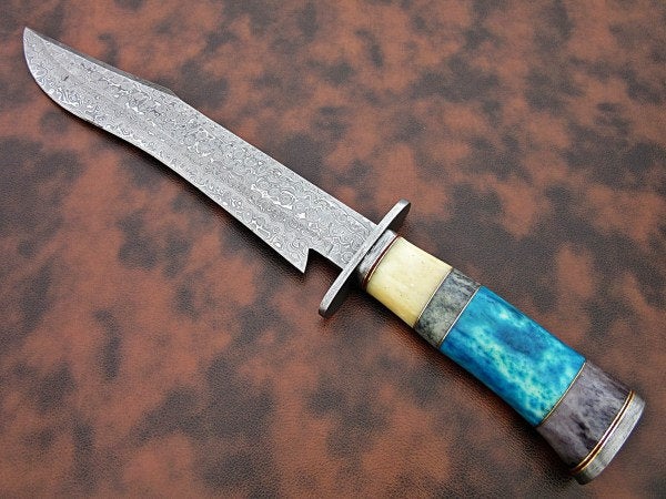 Custom Handmade Bowie Knife Damascus Steel | Hunting Knives DK-0446