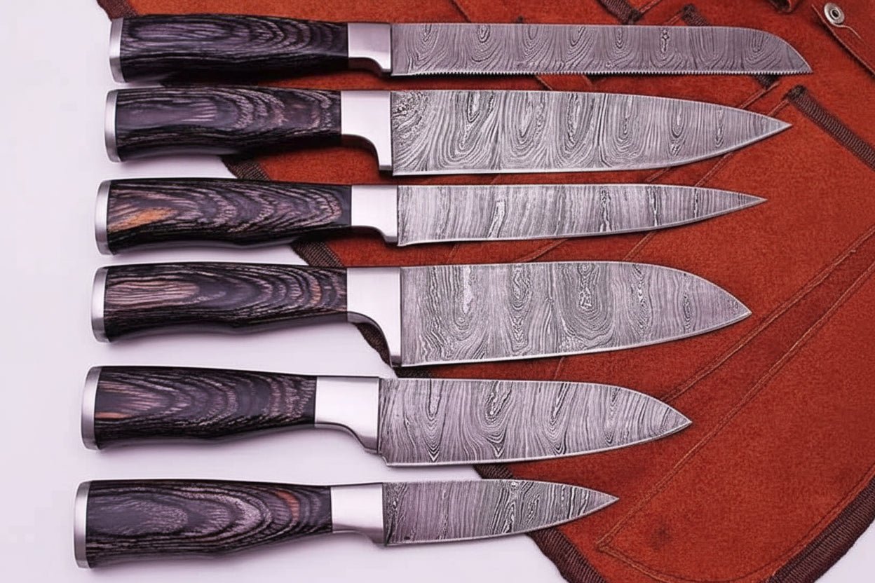 Handmade Chef Knives Damascus Steel blades handmade Handmade Chef Knife Sets by JW SteelCrafts