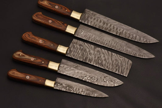 Custom Handmade Chef Knives Damascus Steel blades By JW SteelCrafts handmade Handmade Chef Knife Sets by JW SteelCrafts