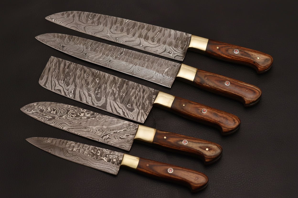 Custom Handmade Chef Knives Damascus Steel blades By JW SteelCrafts handmade Handmade Chef Knife Sets by JW SteelCrafts