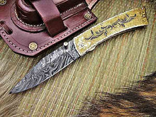 Load image into Gallery viewer, Handmade Folding Knife Damascus Steel