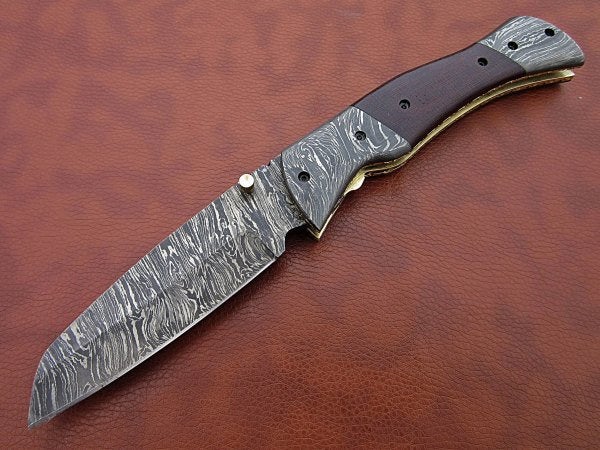 Handmade Folding Knife Damascus Steel DK_0492