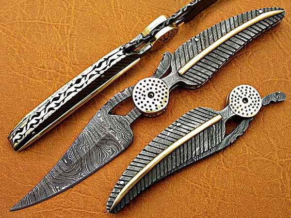 Handmade Folding Knife Damascus Steel DK-0493