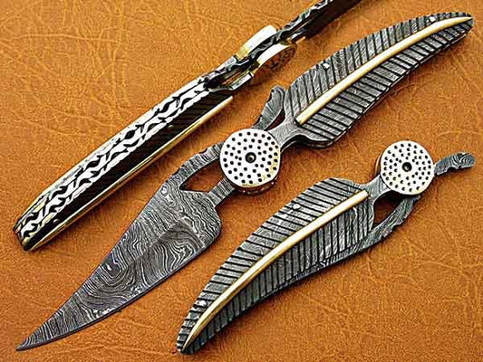 Handmade Folding Knife Damascus Steel DK-0493
