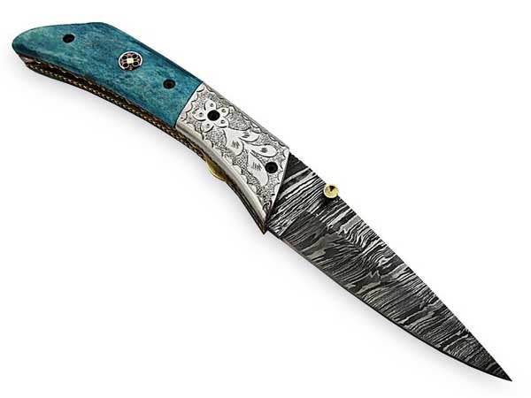 Handmade Folding Knife Damascus Steel DK-0495