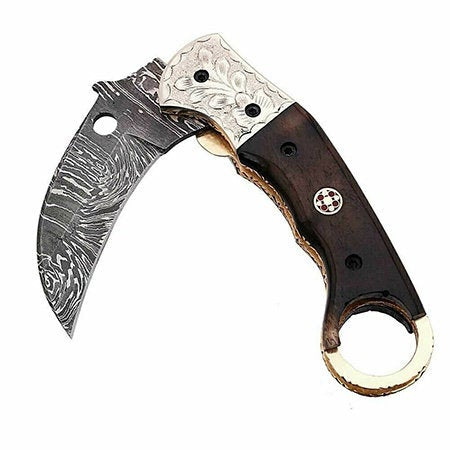 Handmade Folding Knife Damascus Steel DK-0497