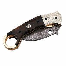 Load image into Gallery viewer, Handmade Folding Knife Damascus Steel DK-0497