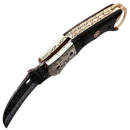 Handmade Folding Knife Damascus Steel DK-0497